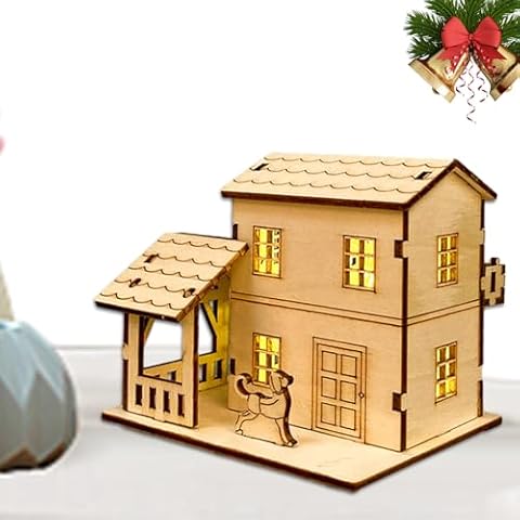 Birtern Rustic Cottage Wooden Christmas Village Houses Cover
