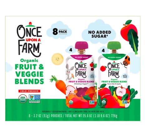 Once Upon A Farm Organic Fruit & Veggie Blends, 8 ct.