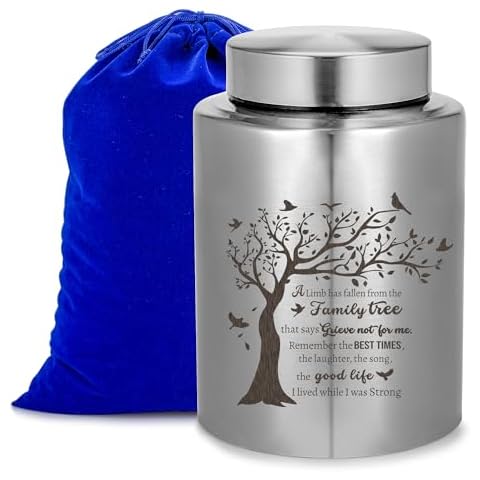 Gredstar Silver Family Tree Urn for Ashes Cover