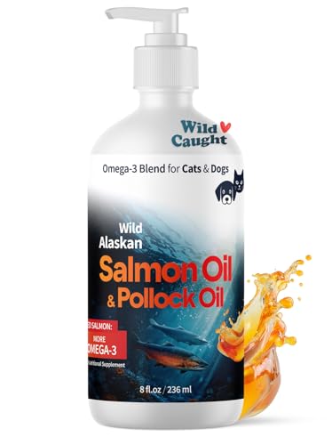 Medsmehappy Wild Alaskan Omega 3 Salmon Oil for Dogs - Fish Oil for Dogs Natural Liquid - Must-Have Cat & Dog Essentials for Health - Cat and Dog Supplies Supports Skin & Coat - 8 Fl. Oz