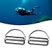 Scuba Diving D Ring Buckle Stainless Steel Belt Keeper for 2 Inch Webbing Heavy Duty Marine Grade Hardware Diving Harness Accessories Underwater Equipment(2pair)
