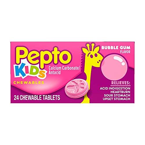 Pepto Bismol Children`s Chewable Tablets Bubble Gum 24 Ct (4 Pack)