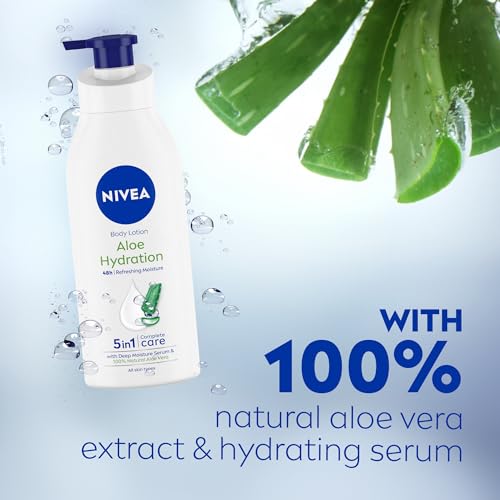 NIVEA Aloe Hydration Body Lotion 400 ml | 48 H Moisturization | Refreshing Hydration | Non Sticky Feel | With Goodness of Aloe Vera For Instant Hydration In Summer | For Men &... - Image 6