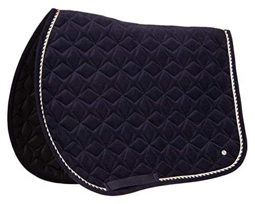 Tapis de selle en velours Orlando Navy QHP bleu marine chabraque mixte cheval