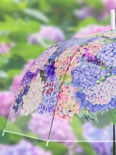 Paraguas de flores transparente resistente al viento para mujer 6