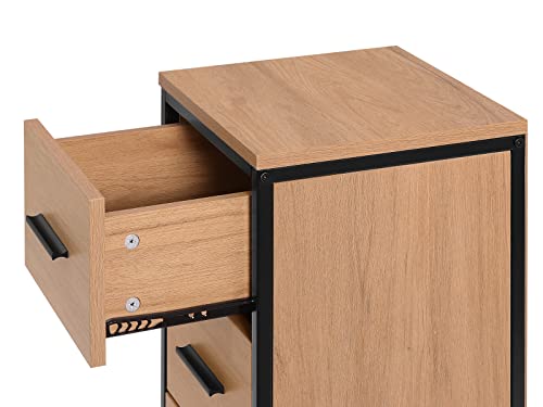 EUGAD Badezimmerschrank, Badschrank, Kommode mit 4 Schubladen, Beistellschrank, Schrank für Badezimmer, Wohnzimmer, Schlafzimmer, Küche, Flur, aus Metall + Holzwerkstoff, 30x82x30 cm