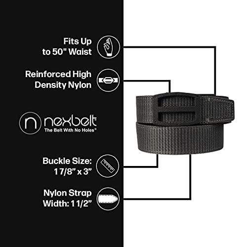 Men’s Belt, Nexbelt EDC Titan Grey Nylon Gun Tactical Ratchet Belt for