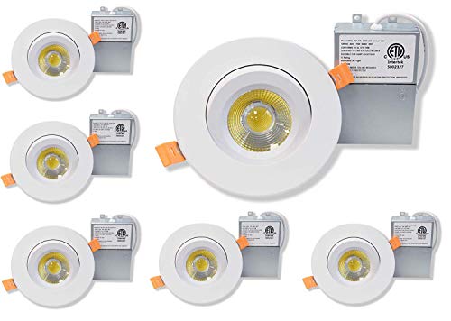 Exclusive Discount 90% Price LED FANTASY 4-Inch Gimbal Recessed LED Downlight with IC Rated Junction Box, 15W 100W Equivalent, 1000lm, ETL Listed Energy Star, Adjustable LED Retrofit Lighting Fixture (5000K Daylight, 6 Pack)