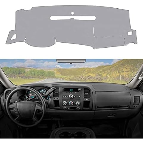 Dashboard Dash Cover Mat Carpet Compatible with 07-13 GMC Sierra and 07-13 Chevrolet Silverado Cover