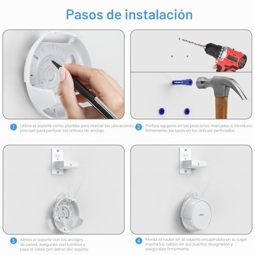 Soporte de pared para Deco WiFi 7 que elimina cables sueltos en modelos BE23 y BE25 6