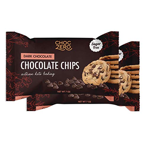 ChocZero's Dark Chocolate Chips - Sugar Free, Low Carb, Keto Friendly (2Bag, 14oz)
