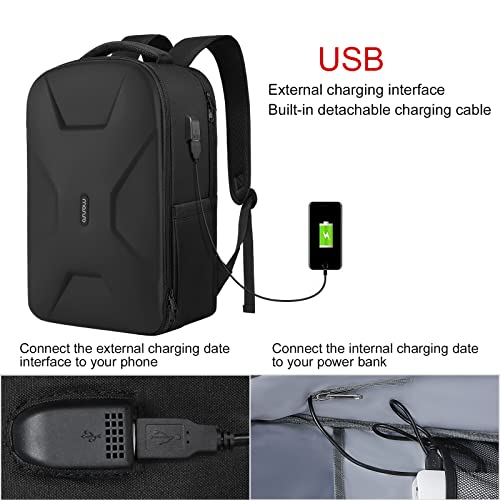 Mosiso 15.6-16 Inch 35L Laptop Backpack With Usb Charging Port For Women Men, Waterproof Hardshell Travel Business Computer Bag College School Bookbag, Anti-Theft Daypack With Luggage Strap, Black #TOP4