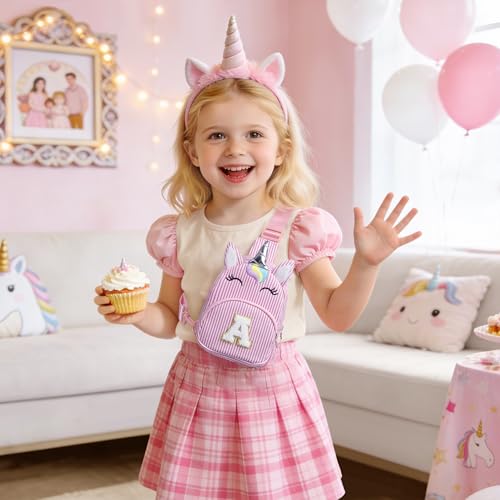 Image of YOOLIFE Little Girls Kids Unicorn Purse Crossbody Bag Birthday Gift, Pink C | Fanny Pack for Little Girls Kids Purse, Birthday Gifts for 2 3 4 5 6 7 8 Year Old Girl Kids Daughter Sister Niece Grandkids
