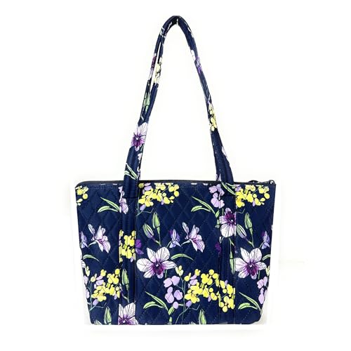 Image of Quilted Small Tote Bag for Women, Lightweight Fabric Handbag with Multiple Pockets, Quilted Purse