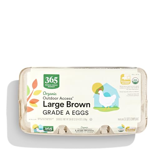 Image of 365 by Whole Foods Market, Organic, Outdoor Access, Large Brown Grade A Eggs, 18 Count