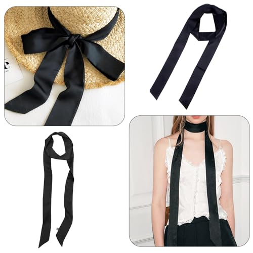 1 Pc Black Satin Belt, Ribbon Long Sash Belt for Dress, Wedding,Birthday, Special Occasion Accessories for Ladies, Women2