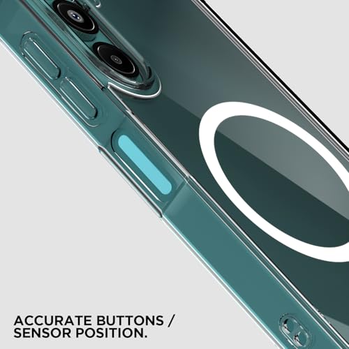 Image of Pikkme Back Cover for Samsung Galaxy M17 5G / A17 5G / F17 5G Mag-Safe Shockproof PC + TPU Protective Case Magnetic Support Bumper Case (Transparent Mag-Safe)