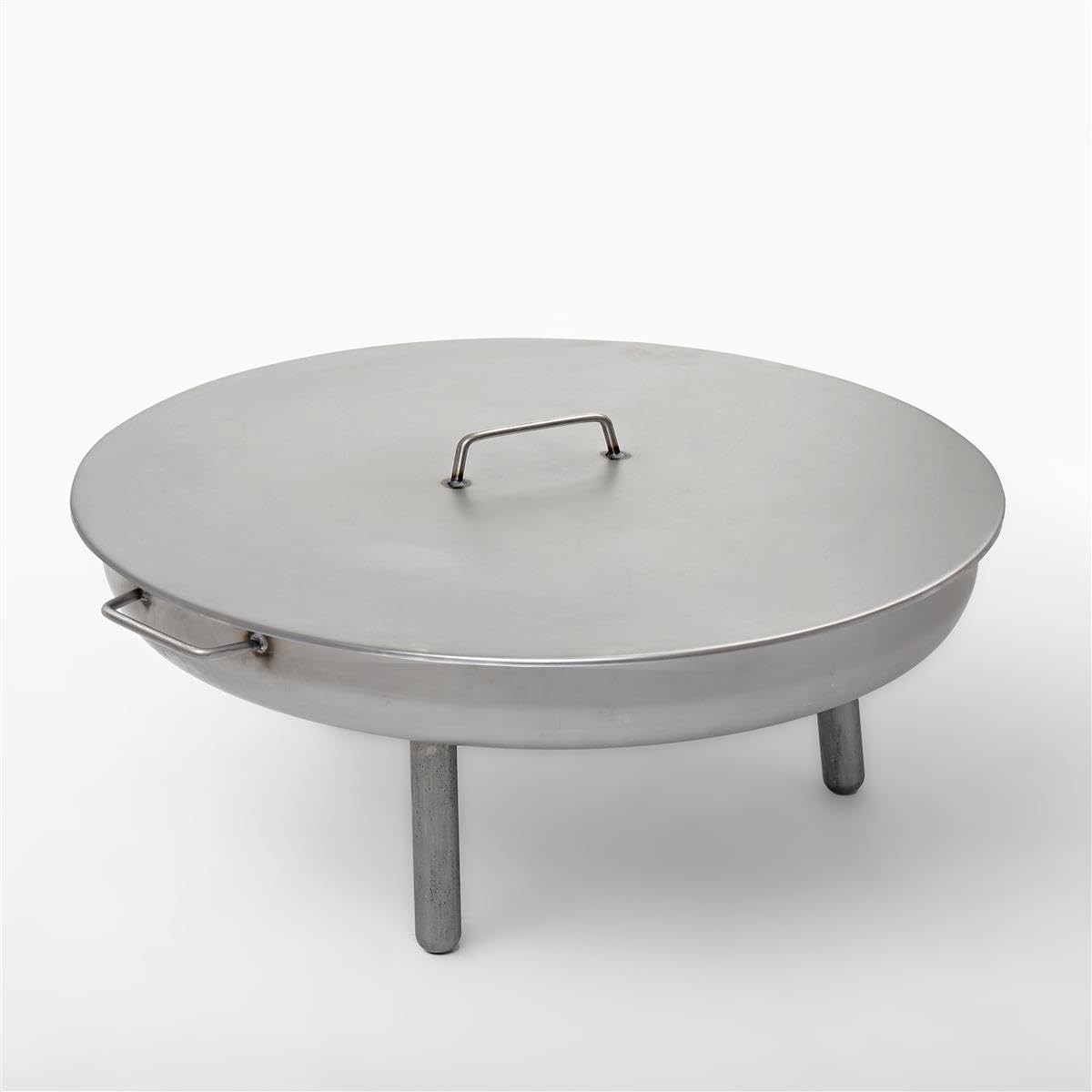 Feuerschalen Deckel 80 cm, Feuerstellen Abdeckung für Feuerschale, Funkenschutz Deckel aus Stahl, Feuerstelle Schutzabdeckung mit Griff, Regenabdeckung für Garten Terrasse Outdoor Feuerstellen Zubehör