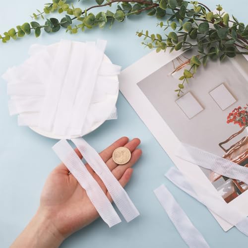 GORGECRAFT 100Pcs Thread Net Spool Saver Huggers Cosmetic Makeup Brush Protective Mesh Sewing Thread Cones Nets for Different Sizes of Sewing Quilting Winding Embroidery Machines White 15x2cm - Image 3