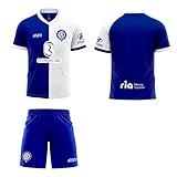 camiseta atletico de madrid 2018 oficial Réplica oficial de camiseta y pantalón de la segunda equipación del Madrid 23-24 para niño Azul y Blanco (Talla 6)