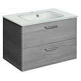 Pelipal Waschtischunterschrank, Graphit Struktur quer Nachbildung, 44x73x41 cm