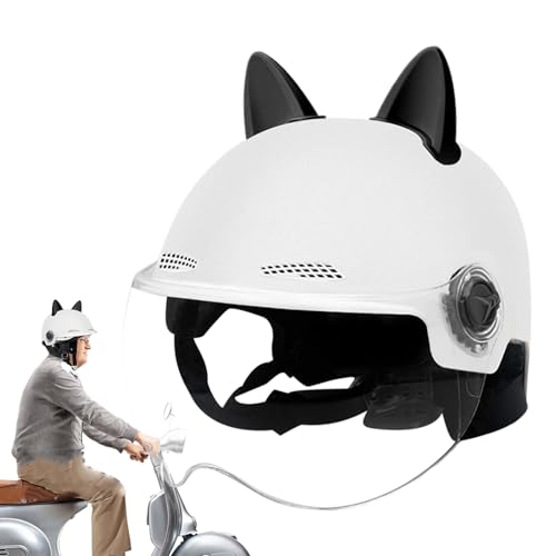 電動スクーター ヘルメット - 保護用 ライディング ギア,軽量ヘルメット バイザー付き - 成人男性向け ライディング バイキング サイクリング モーターサイクル 自転車 スケートボード スクーター