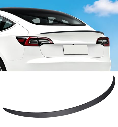 Xprite Rear Spoiler Compatible with Tesla Model 3 2017-2023, ABS Trunk Lip Wing, OEM Fit Sporty Design, Enhance Rear Appearance, Easy Installation (Matte Black)