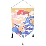 JOINPAYA Japanischer Stil Hängebanner aus Robustem Stoff 4 eckige Flagge Restaurant und Sushi Laden Deko Wetterbeständige Tür und Wanddekoration für Japanische Lebensmittelgeschäfte