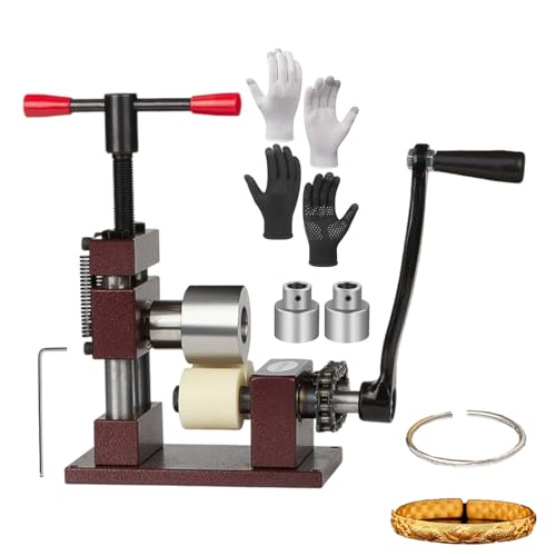 CAFIEDR Máquina dobladora de Anillos de Mano de 18 mm/0,7' | Máquina laminadora de Joyas Máquina dobladora de Anillos Multifuncional para Anillos de Cuchara | Herramientas para Hacer Joyas