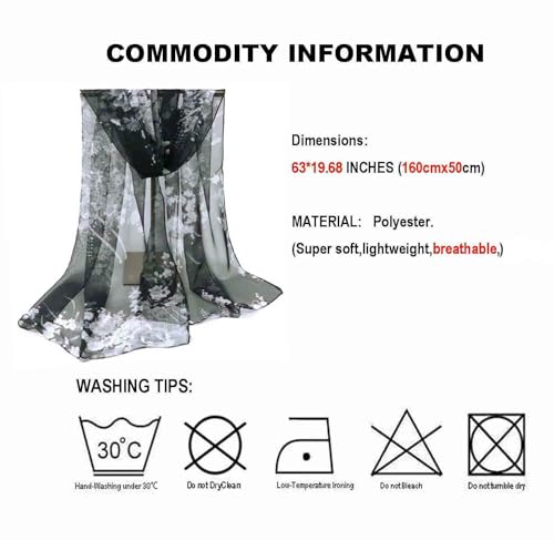 Acotavie Scarfs for Women Lightweight Fashion Scarves Print Floral Pattern Scarf Shawl Wraps