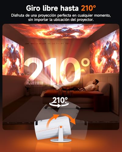 Proyector portátil 4K con Auto Keystone para evitar imágenes deformadas en casa 5