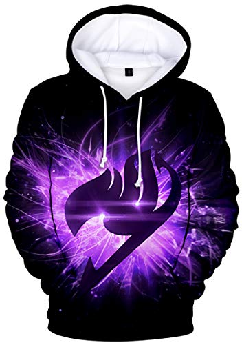 FLYCHEN Herren Kapuzenpullover Fairy Tail 3D HD Bilddruck Hoodie Japanischen Anime Pullover Fairy Tail Cosplay Pullover,m,Farbe 9685 Cover