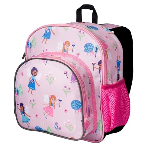 Image of Wildkin 12 Inch Toddler Backpack for Kids, Fairy Garden | Ages 3-7, insulated front pocket - coordinates with matching Wildkin nap mats