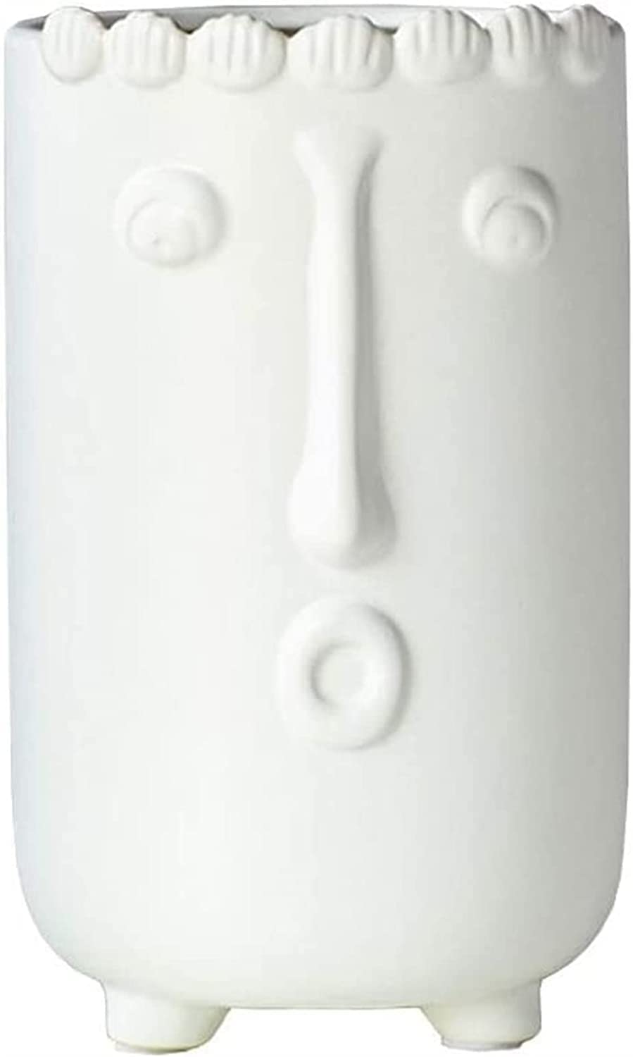 Ngdfgr As Known Fashion Simple White Face Vase Modern Abstract Ceramic Vase Hydroponic Flower Arrangement Home Decoration Ornament Decoration (B),B