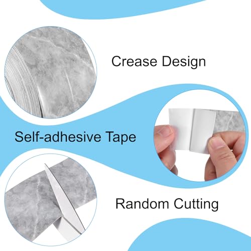 Image of PATIKIL Caulk Tape 1.5 inch x 10.5 Ft, Self Adhesive Sealing Tape Waterproof Toilet Tub Caulk Sealant Strip Sealing Trim for Kitchen Bathroom Toilet Bathtub Sink Countertop, Dark Grey
