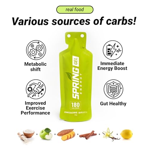 Image of Spring Energy Gel - Wholesome, Stomach Friendly, Vegan | Apple Cinnamon Sweet Potato | Awesome Sauce | No Rice Syrup. No Maltodextrin. No Preservatives