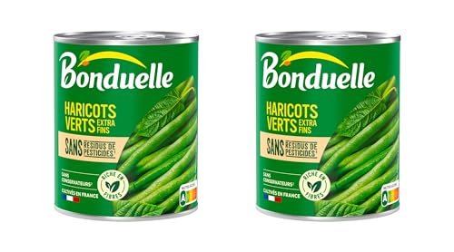 BONDUELLE - Haricots Verts Extra-Fins - Cueillis à Maturité - Sans Conservateur* - Nutri-Score A - Boîte de Conserve 800 g (Lot de 2)