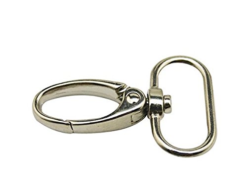 Chuzhao Wu Metal 1 Inches Silvery Curved Lobster Clasps Swivel Trigger Clips Snap(Pack Of 20)