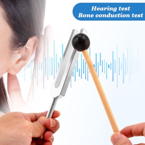 EMVANV Tuning Forks for Healing Set (128Hz, 256Hz, 512Hz), Tuning Fork with Reflex Hammer for Chakra/Healing/Medical/Sound DNA Repair, Gift for Buddhists