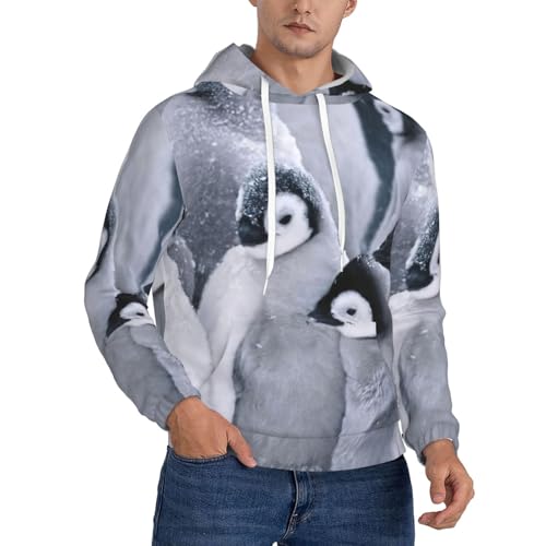 Pull à manches longues homme avec imprimé pingouin et sweat à capuche