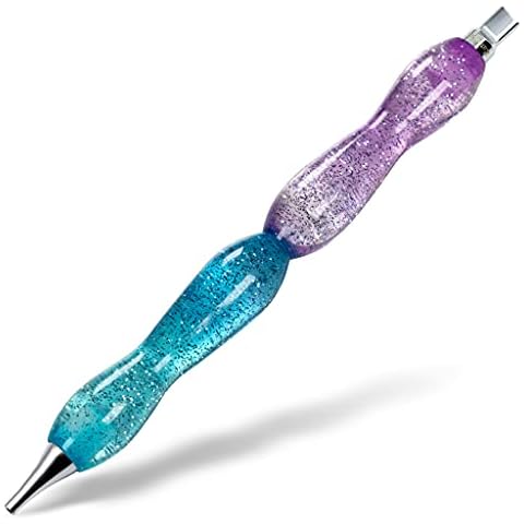 CATEARED Diamond Painting Pen with Stainless Steel Tips, Resin Diamond Art Drill Pen with Metal Forever Placers, Diamond Painting Accessories and Tools (Purple Blue) Cover
