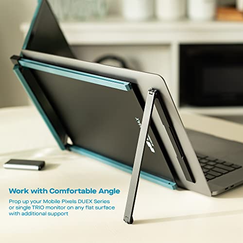 Image of MP Mobile Pixels Portable Laptop Screen Levstand | Height Adjustable Ergonomic Monitor Stand, Foldable Laptops Holder, Ventilated Laptop Mount (Black)