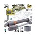 Deepoter Deepoter 3 in 1 Oszillierender Rasensprenger gartensprenger, Ausgang Programmierbarer Bewässerungscomputer + Sprenger + 10 m Hybrid Schlauch & Messingverbinder, Automatische sprenger Garten