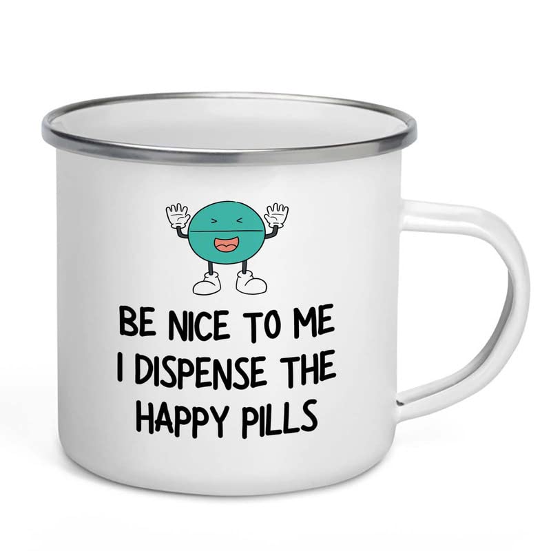 Flairy Land Pharmacist Camper Mug 12oz - Be Nice To Me A - Nurse Doctor Chemist Pharmacy Technician Patient Practicioner Laboratory Research Technologist