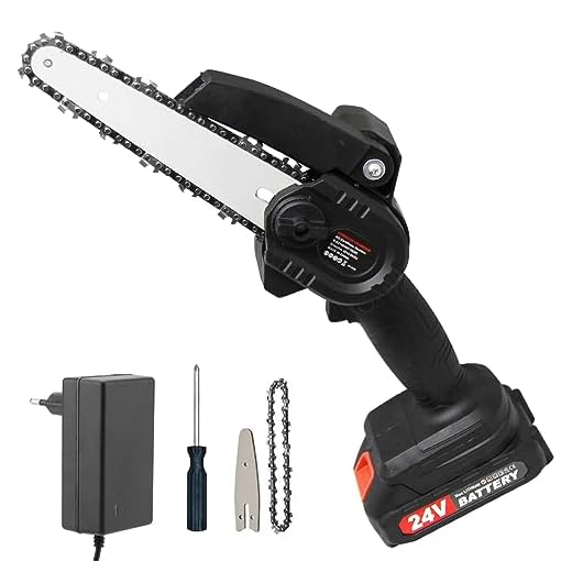 Mini Motosserra Serra Elétrica Portátil Bateria Recarregável Bivolt 24V