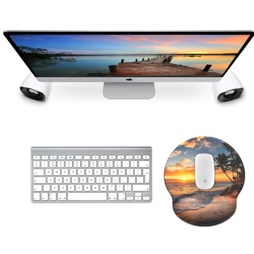 Image of eulps Mouse Pad with Wrist Rest, Comfortable Computer Mousepad with Gel Wrist Support Smooth Surface and Non-Slip PU Base for Pain Relief, Laptop, Office & Home (Sunset)
