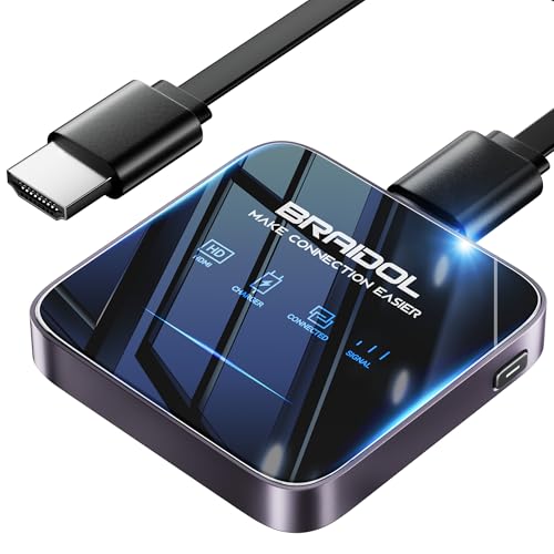 2027 Upgraded Wireless HDMI Display Dongle Adapter Receiver Streaming Media Video/Audio/File HDMI Wireless Extender from Smartphone Laptop to HDTV/Projector/Monitor Support Airplay DLNA (Grey)
