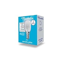 Mirabella 15W SES Pilot Dimmable Globe Bulb 2-Pieces Pack, Clear