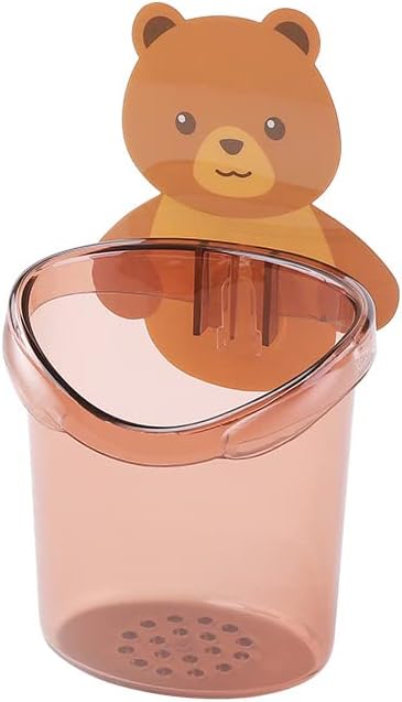 Keyue 歯ブラシホルダー かわいい創造的なクマの抱擁カップ 吸盤 洗面所 収納 壁