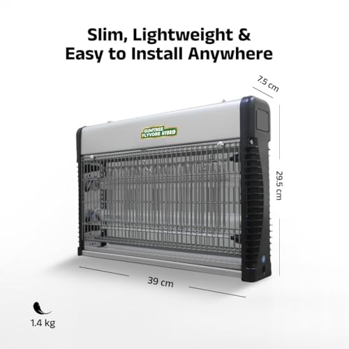 Image of Gumtree Flyvore Hybrid Insect Killer & Catcher | Electric Mosquito, Fly & Bug Zapper Machine for Home, Kitchen & Office | Eco-Friendly, Non-Toxic, Black & Silver | Powerful UV Light Trap